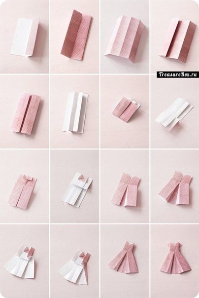 Το σύστημα συναρμολόγησης φόρεμα δεν είναι πάρα πολύ περίπλοκο, έτσι ώστε ακόμη και αρχάριοι εραστές origami μπορούν να το χειριστούν: