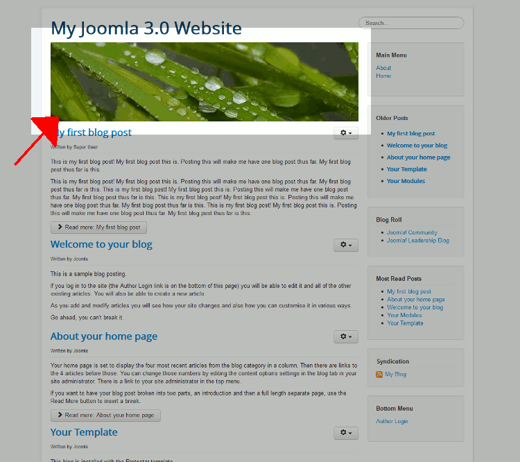 В   наше тестирование образцов данных блога   в Joomla 3